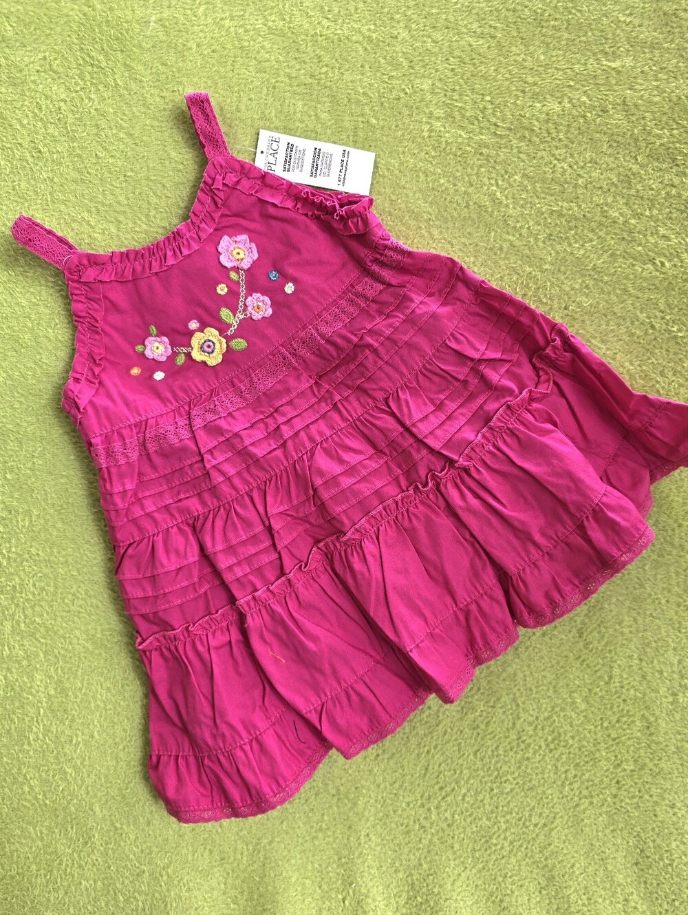 NWT  3-6M  Baby Girls - 2P SUNDRESS Bright Hot Pink Floral Ruffle + Panties (Q5)